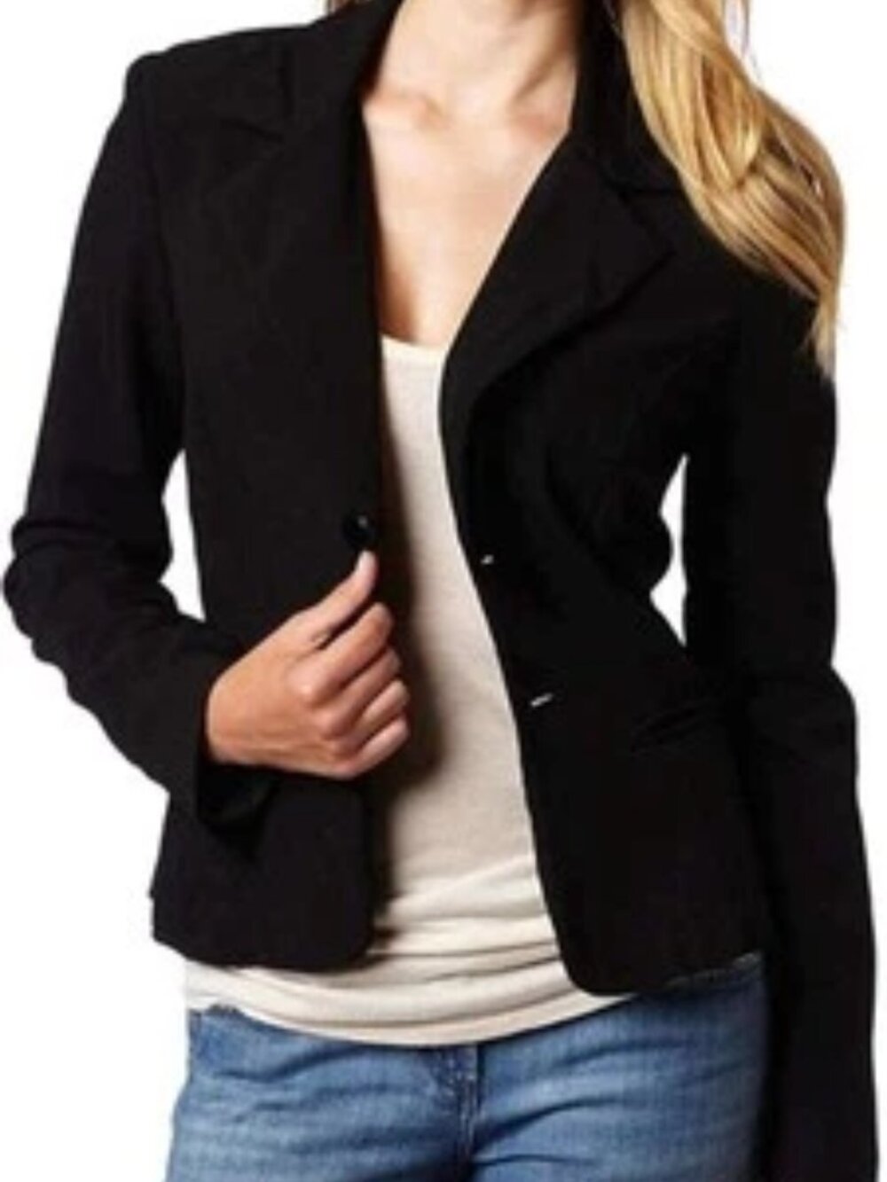 A.Byer New black two button front Preppy lined Blazer Jacket, sz S